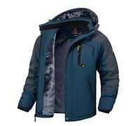 donhobo Men's Fleece Jacket Winter Waterproof Warm Ski Jackets Windproof Coat With Zip Pockets Hood