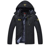 donhobo Men's Fleece Jacket Winter Waterproof Warm Ski Jackets Windproof Coat With Zip Pockets Hood
