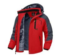donhobo Men's Fleece Jacket Winter Waterproof Warm Ski Jackets Windproof Coat With Zip Pockets Hood