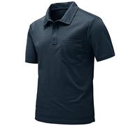 donhobo Men's Polos Shirts,Men's Activewear Polos T-Shirts,Breathable Quick Dry Camping Golf Rugby Shirt Top Navy 3XL