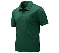 donhobo Men's Polos Shirts,Men's Activewear Polos T-Shirts,Breathable Quick Dry Camping Golf Rugby Shirt Top Dark Green 3XL