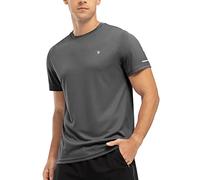 donhobo Men's UPF 50+ Rash Vest,Men's Activewear Polos Running T-Shirts,Mens Swimming Summer Top Short Sleeve Rash Guards Swim Vest Swimwear Quick Dry Golf Gym Top Dark Grey M