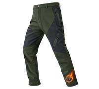 donhobo Men's Waterproof Trousers Softshell Fleece Lined Outdoor Walking Warm Thicken Hiking Ski Pants with Zip Pockets