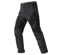 donhobo Men's Waterproof Trousers Softshell Fleece Lined Outdoor Walking Warm Thicken Hiking Ski Pants with Zip Pockets