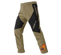 donhobo Men's Waterproof Trousers Softshell Fleece Lined Outdoor Walking Warm Thicken Hiking Ski Pants with Zip Pockets