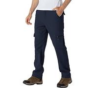 donhobo Men's Waterproof Trousers,Winter Walking Softshell Fleece Lined Outdoor Warm Hiking Climbing Camping Snow Ski Pants with Multi-Pockets Navy 38