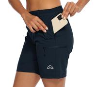 donhobo Women's Activewear Shorts, Ladies Walking Hiking Summer Cargo Shorts Trousers Lightweight Quick Dry Outdoor Casual Stretch Shorts Trousers Navy S