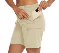 donhobo Women's Activewear Shorts, Ladies Walking Hiking Summer Cargo Shorts Trousers Lightweight Quick Dry Outdoor Casual Stretch Shorts Trousers Yellow XXL