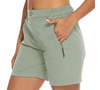 donhobo Womens Golf Walking Shorts,Ladies Hiking Quick Dry Lightweight Outdoor Stretch Shorts with Zip Pockets Light Green XXL