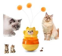 DONHUCHEP Interactive Cat Wobble Toy with Teaser Wand, Treat Dispensing Puzzle Feeder (No Treats Included), Enrichment Toy for Indoor Cats, Anxiety Relief & Solo Play