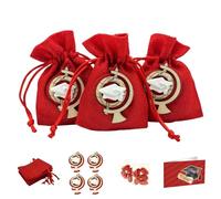 Doni Bomboniere Graduation Set of 12 Red Jute Bags for Confetti 12 Applications Wood and Chalk World Map with Touch, 12 Sachets Chocolate Confetti 12 Cards Party Gift Celebration Gadget