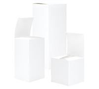 Doni Bomboniere Pack of 10 Cardboard Boxes for Party Favors Folding Large Small DIY Packaging for Weddings, Christenings, Communions, Confirmation White Economic (8 x 8 x 20 cm - White)