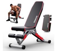 DONIUZ Weight Bench, Adjustable Workout Bench Press Set for Home Gym Strength Training, Easy Assembly Foldable Training Lifting Bench for Small Space Apartment Room, Max Load 750(RedBlack)