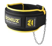 DONIUZ Weight Lifting Belt 2-in-1 Weightlifting & Dip Belt Self-locking Weight Belt With Iron Chain Multi-Functional Lifting Belt, Squat Belt, For Weight Training(Yellow,L)