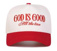 Doniya Fitness God is Good All The Time Baseball Cap, Embroidered Design, Adjustable Fit, Adjustable Casual Hats Sunscreen Hat Sports Cap, Available in Black, Beige, Green (UK, Alpha, One Size, Red)