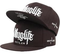 Doniya Fitness Tupac Thug Life Outlaw Baseball Cap, Black/White, Flat Brim Snapback (UK, Alpha, One Size, Coffee)