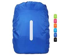 DONJIM 1 Pack Reflective Backpack Cover, Waterproof Backpack Rain Cover, Reflective Rucksack Covers in Polyester, Waterproof Rucksack Cover for Outdoor Hiking Riding Climbing, Royal Blue-S(18-25L)