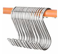 DONJIM 30-Pack S Hooks for Hanging, Stainless Steel S Shape Metal Hooks, Multipopused S Hanging Hooks for Kitchen, Bathroom, Shop, 10 cm
