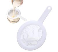DONJIM Nylon Ultra-Fine Mesh Strainer, Mesh Plastic Tea Strainer with Hole Hanging, Kitchen Sieve Food Strainer for Soy Milk,Tea,Juice,Coffee,400 Mesh Filter Strainer, White