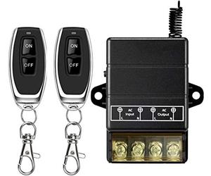 DONJON Wireless Remote Switch,AC 220V/230V/240V 30A Relay RF Remote Control Light Switche,for Pump Security Systems Door Curtain Gate Barriers etc with 328ft Long Range