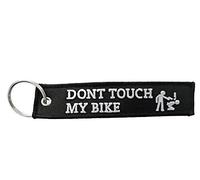 DonJordi Dont Touch My Bike Keyring Embroidered for Bikers and Motorcyclists - A Great Pendant as a Gift and Lucky Charm Made of Fabric, black, One Size