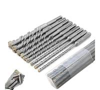 Donken SDS Drill Bit Set, Wood Metal Drill Bit Set, 9PCS (5mm~16mm) Cross Drill Bits SDS-Plus Electric Hammer Impact Drill Bit for Drill Holes in Concrete, Ceramic Tile, Stone, Plastic