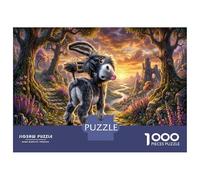 Donkey 1000 Piece Puzzle Sunset Valley for Relaxation Experienced Jigsaw Fans Memory Improvement Retirement Gift 70x50cm/1000pcs