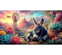 donkey 1000 Piece Recycled Paper Puzzle - Fun Present for Home Family Game Challenging for Adults 38x26/1000pcs