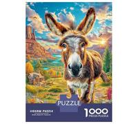 Donkey 1000 Pieces Jigsaw Puzzle for Adults. Difficult Puzzle, Game Challenge Toy, Home Decoration 38x26cm/1000pcs