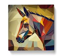 Donkey Abstract Art Canvas Print | Gallery Wrapped 30mm Frame Wall Art | 20x20 inches | Ready to Hang | Abstract Animal Picture | Living Room Bedroom Lounge Office