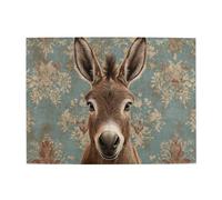 Donkey And Blue Background Wooden Puzzle 500 Piece Jigsaw Puzzle for Adults Challenging Puzzle for Game Size 15"x20.4"