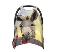 Donkey and Flower Baby Car Seat Canopy Cover, Multi Use Breathable Nursing Breastfeeding Covers for Mom Soft Stroller Sun Shade Newborn Shower Gift