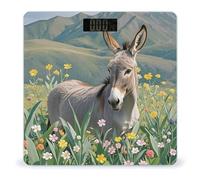 Donkey and Flower Bathroom Scale for Body Weight with High Precision Large LCD Backlight Display Digital Weighing Scale with BMI Capacity Up to 180kg