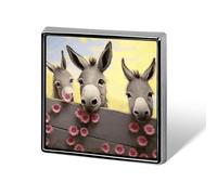 Donkey And Flower Button Pin Classic Cute Heart Shape Brooch Exquisite Fashionable Badge Elegant Lapel Pin Personalized Pins Button for Clothing Backpack Hat Jackets Decorate