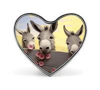 Donkey And Flower Button Pin Design Your Own Personalized Pin Cute Button Badge Exquisite Heart Badge Fashion Brooch Metal Decorative Lapel Pins for Hat Clothes Backpack