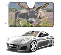 Donkey and Flower Car Windshield Sun Shade Thickened Automotive Glass Sunshade Foldable Sun Shade Keeps Your Vehicle Cool Universal Windshield Cover for Car Trucks SUV