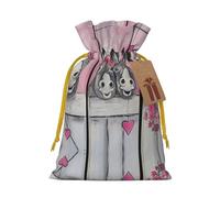 Donkey And Flower Christmas Drawstring Sack Gift Bag, Lightweight And Cute In Design
