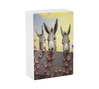 Donkey and Flower Cigarette Case Normal Size 20 Capacity, Waterproof Anti-Crush Cigarette Holder Case, Push Open Travel Cigarette Box Smoking Accessories for Men Women Smoker