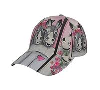 Donkey and Flower Fashionable Curved Eaves Baseball Hat Sun Hat Wide Eaves Hat Suitable for Outdoor Sports Travel