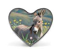 Donkey And Flower Lapel Pin Fashion Brooch Pin Cute Button Badges Heart Shape Button Pins Enamel Pins Metal Pinback for Hat Shirt Clothing Bags Decoration, Love form, Aluminum, no gemstone