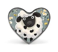 Donkey And Flower Lapel Pin Fashion Brooch Pin Cute Button Badges Heart Shape Button Pins Enamel Pins Metal Pinback for Hat Shirt Clothing Bags Decoration, Cartoon Black White Sheep, Love form