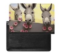 Donkey And Flower Passport Holder Passport Cover Protector Essentials with Credit Card Slots for Women Men