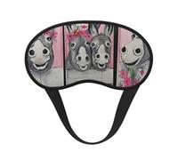 Donkey and Flower Print Adjustable Eye Cover for Sleeping, Comfortable, Pressure-Free and Breathable Sleeping Masks