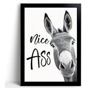 Donkey Animal Prints Toilet Room Decor,Nice Ass Quotes Bathroom Sign, Funny Bathroom Decor Bathroom Signs, Funny Bathroom Wall Art, Bathroom Decor Poster, Toilet Art, Guest Bathroom Wall Decor