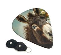 Donkey Animals 6 Pack Guitar Picks With Holder, Personalized Guitar Plectrums Non-Slip Portable Ukulele Bass Picks 0.96mm For Acoustic Guitar Lovers Gifts