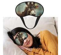 Donkey Animals Sleep Mask Soft Blackout Eye Mask with Adjustable Strap Comfortable Eye Shade Cover for Women Men Deep Rest Travel Work Home
