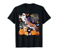 Donkey As Witch Drinking Coffee Halloween Cute Boo Ghost T-Shirt