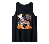 Donkey As Witch Drinking Coffee Halloween Cute Boo Ghost Tank Top