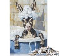 Donkey Bath Time Puzzle 1000 Piece Adult Jigsaw Puzzle Puzzles for Adults & Teenager for Adults Puzzles 1000pcs (75x50cm)