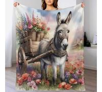 Donkey Blanket Throw Bedspread Soft Fluffy Warm Light Flannel Fabric Perfect for Adults Or Children's Gifts 100×130cm